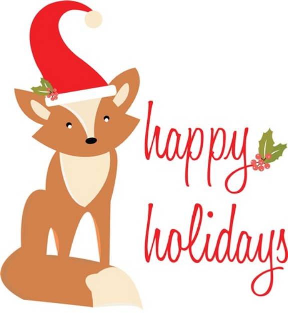 Picture of Happy Holidays Fox SVG File