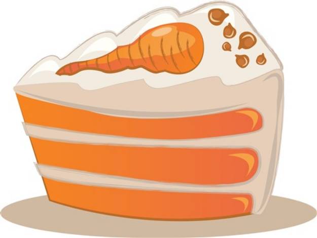 Delicious slice of carrot cake icon Royalty Free Vector