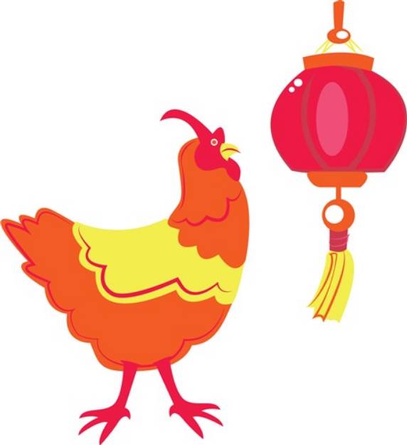 Picture of Chinese Rooster SVG File