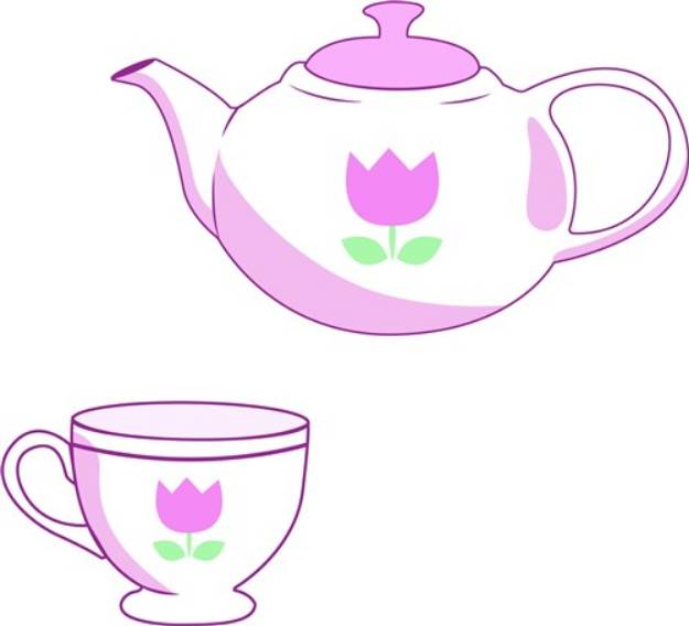 Picture of Teapot & Teacup SVG File