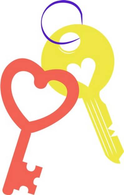 Picture of Heart Shaped Keys SVG File