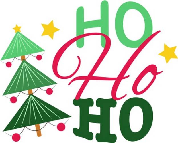 Picture of Ho Ho Ho Christmas Tree SVG File