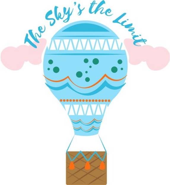 Picture of Hot Air Balloon The Sky s The Limit SVG File