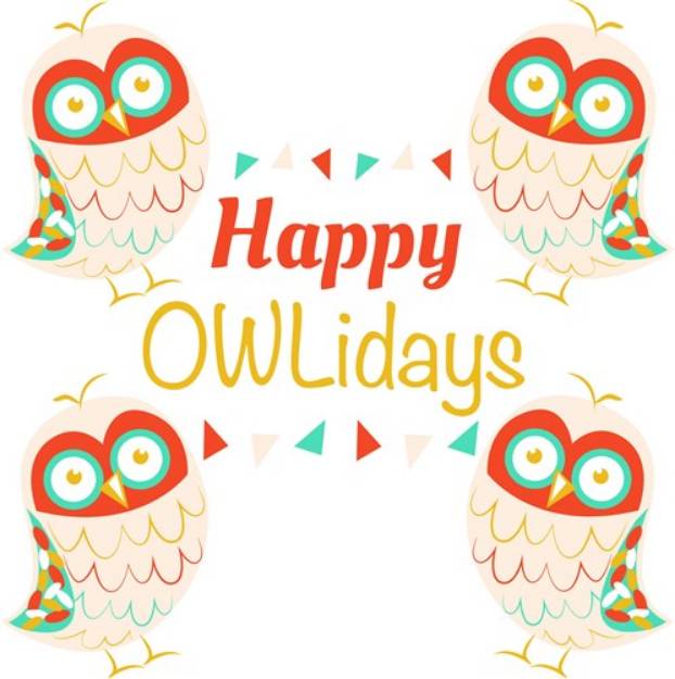 Picture of Owl Happy Owlidays SVG File