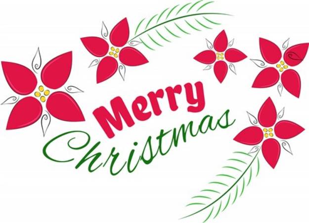 Picture of Merry Christmas Flowers SVG File