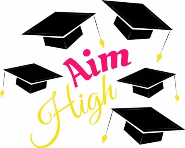 Picture of Grad Cap Aim High SVG File