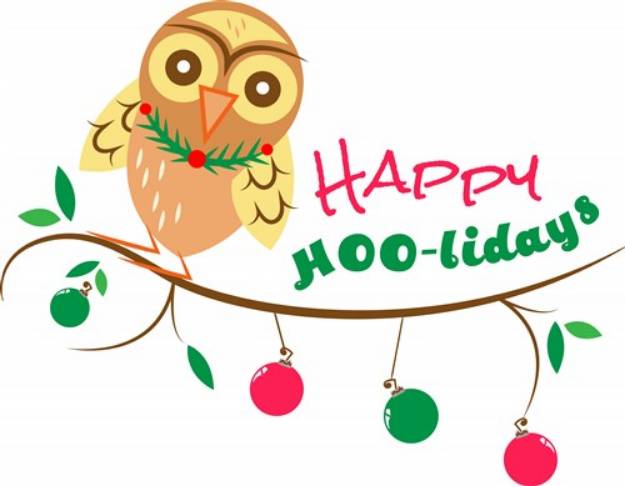 Picture of Xmas Owl Happy HOOlidays SVG File