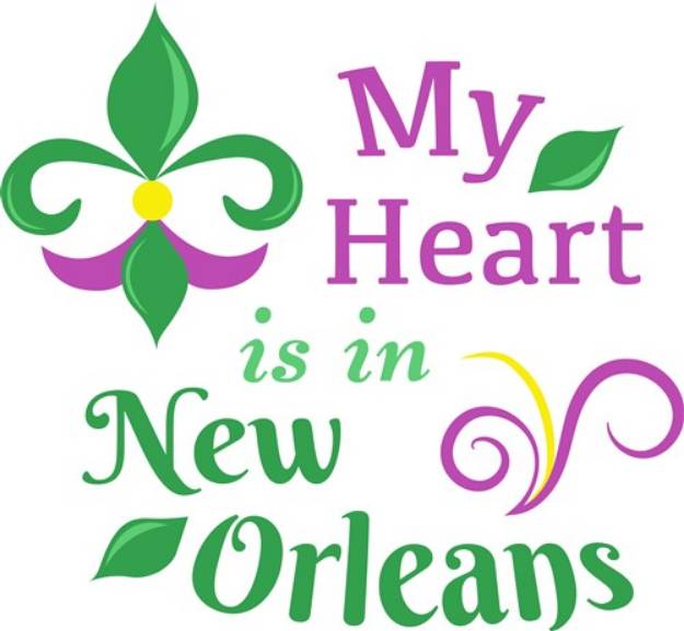 Picture of Heart Is In New Orleans SVG File