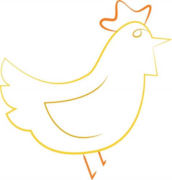 Picture of Hen Outline SVG File