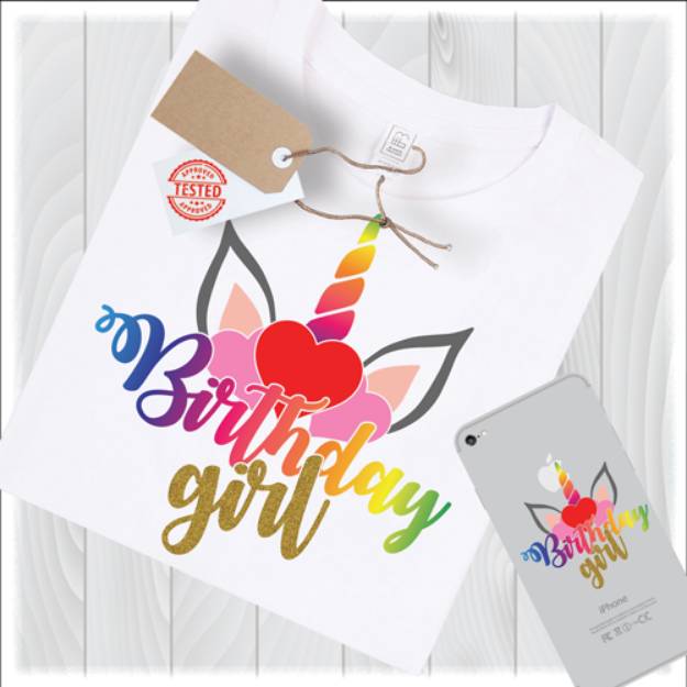 Picture of Unicorn Birthday Girl SVG File