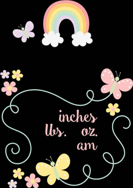 Picture of Rainbow Birth Announcement AM SVG File