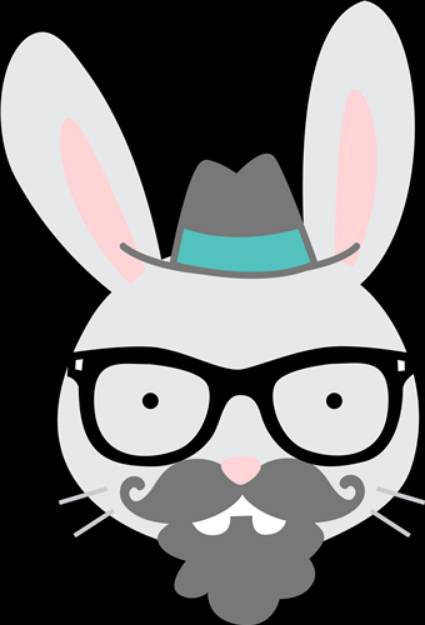 Picture of Hipster Rabbit Head SVG File