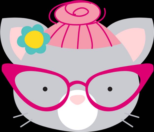 Picture of Hipster Cat Head SVG File