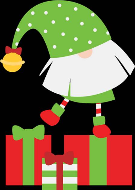 Picture of Gnome Standing On Presents SVG File