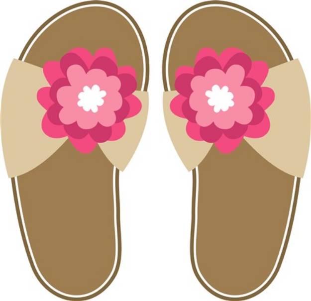 Picture of Pink Flower Flip Flops SVG File