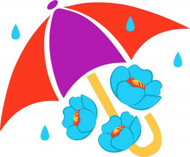 Picture of Umbrella Flowers SVG File