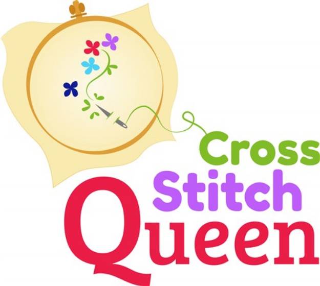 Picture of Cross Stitch Queen SVG File