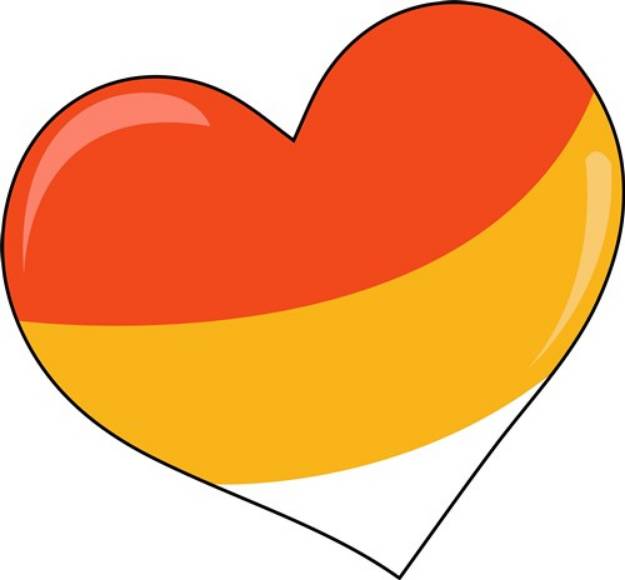 Picture of Candy Corn Heart SVG File