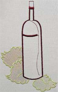 Picture of Mylar Wine Bottle Machine Embroidery Design