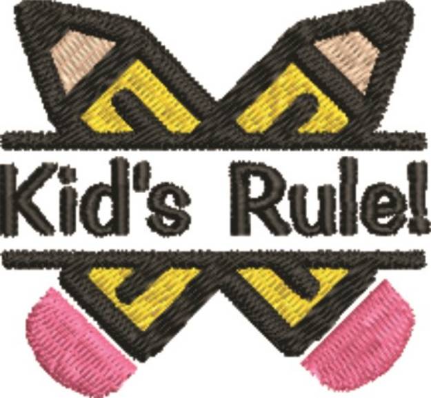 Picture of Kids Rule Machine Embroidery Design