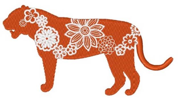 Picture of Floral Tiger Machine Embroidery Design