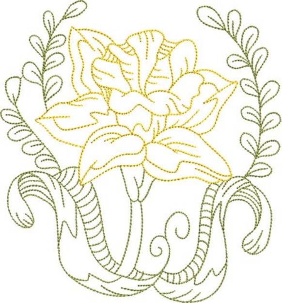 Picture of Daffodil Outline Machine Embroidery Design