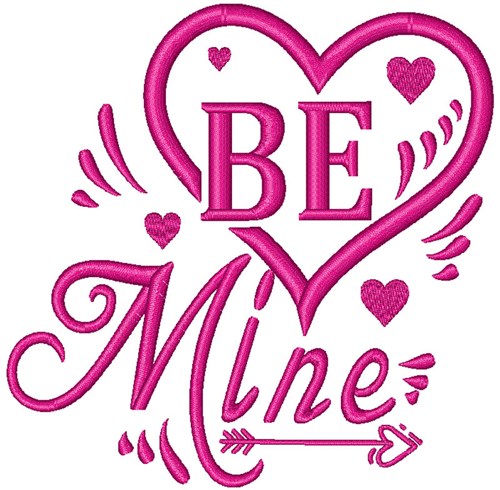 Be Mine Heart Outline Machine Embroidery Design