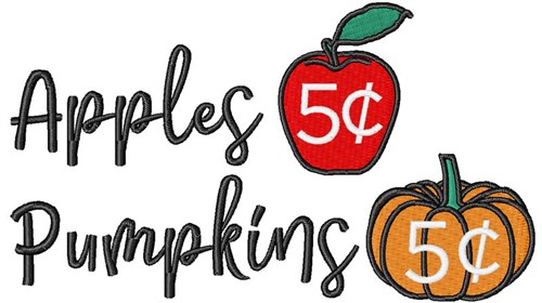 Apples & Pumpkins Machine Embroidery Design