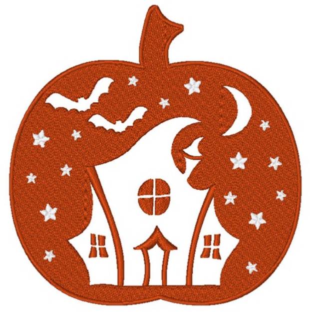 Picture of Haunted House Pumpkin Machine Embroidery Design