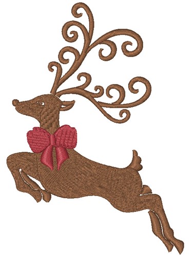 Reindeer Bow Machine Embroidery Design