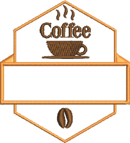 Coffee Logo Machine Embroidery Design