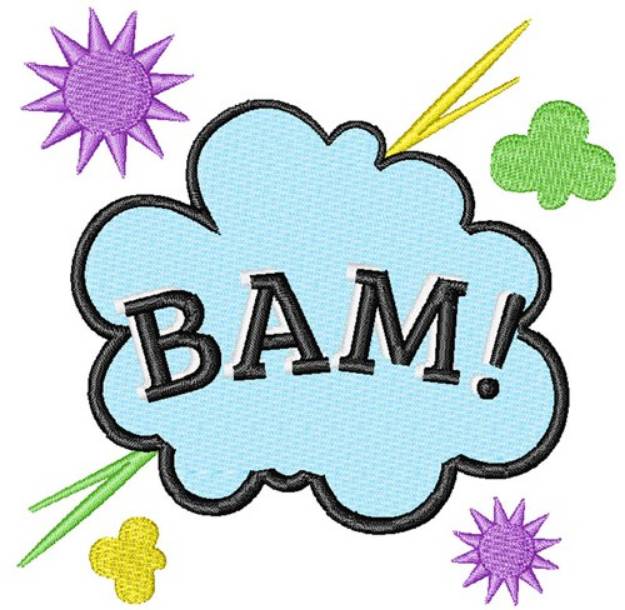 Picture of Comic Cloud Bam Machine Embroidery Design