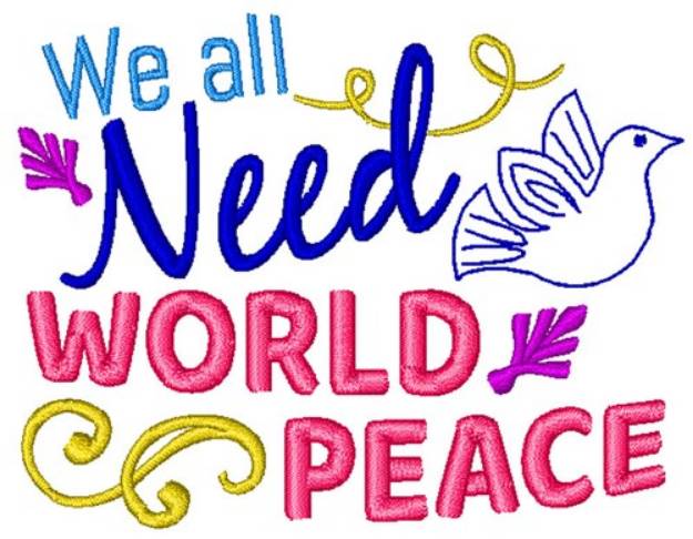 Picture of World Peace Machine Embroidery Design