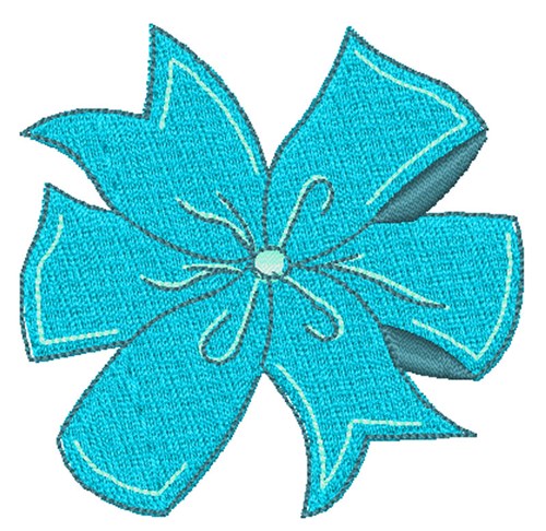 Baby Blue Bow Machine Embroidery Design