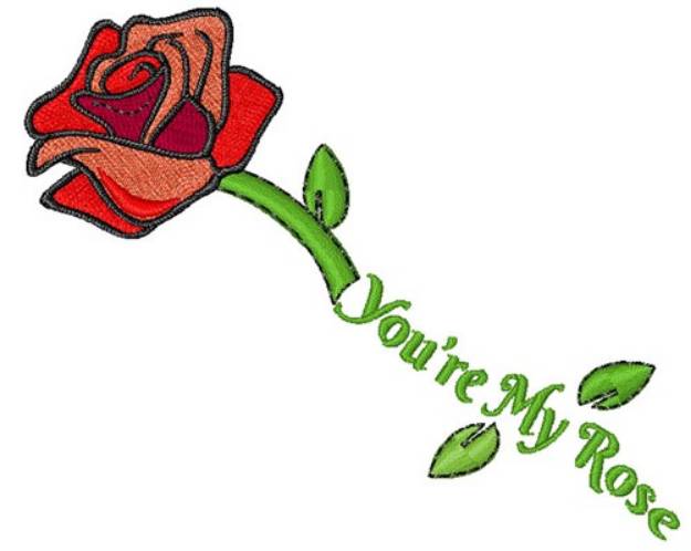 Picture of Youre My Rose Machine Embroidery Design