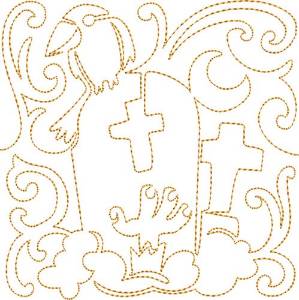Picture of Graveyard Quilt Block Machine Embroidery Design