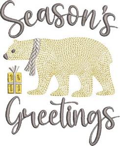 Picture of Seasons Greetings Machine Embroidery Design