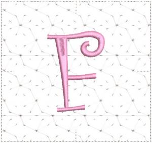 Picture of Curly Alphabet Quilt Block F Machine Embroidery Design