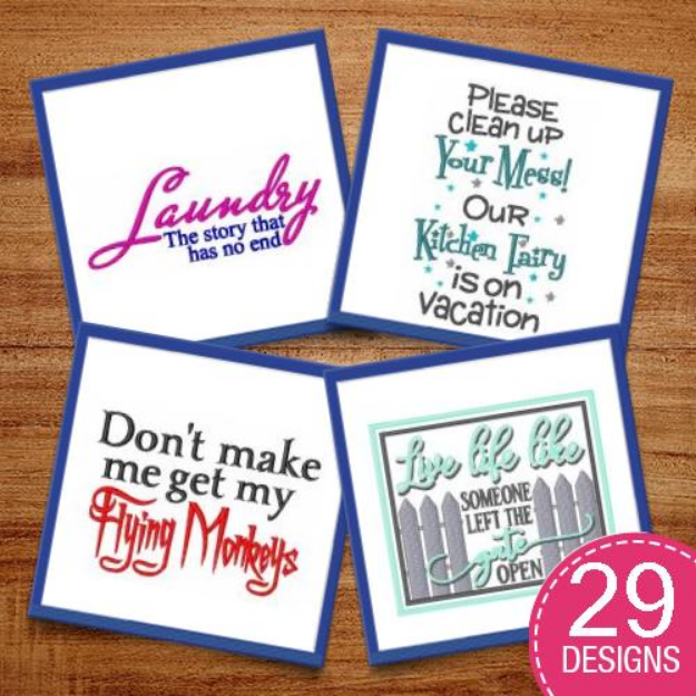 Picture of Fun & Sassy Sayings Embroidery Design Pack