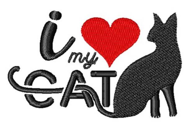 Picture of I Love My Cat Machine Embroidery Design