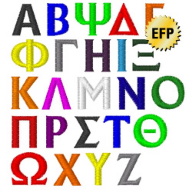 Picture of Greek Letters ALBERT Embroidery Font