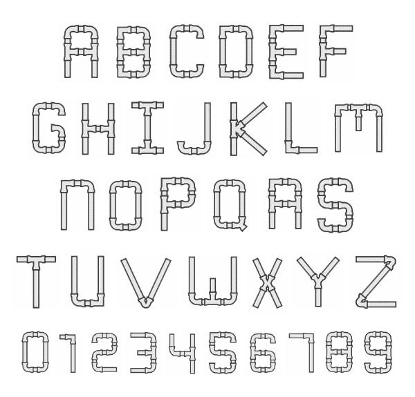 Ld Plumbing Font Embroidery Font 