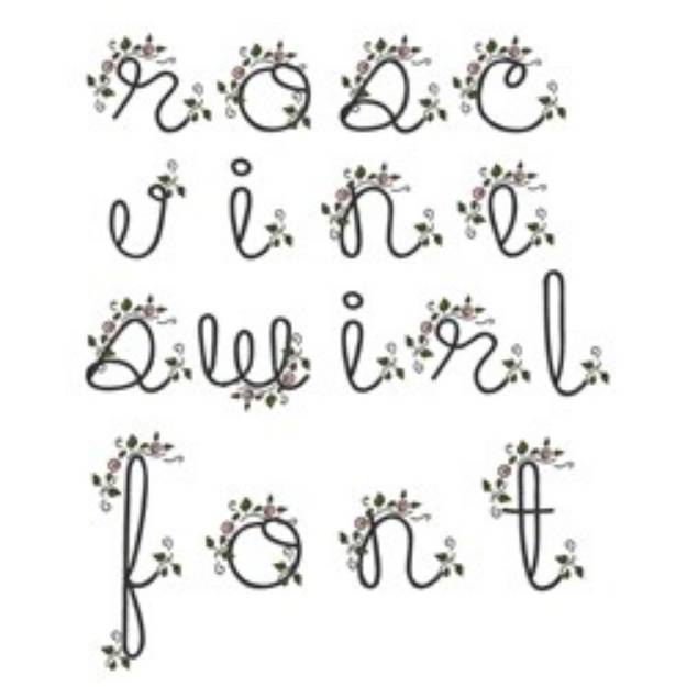 Picture of Rose Vine Swirl Embroidery Font