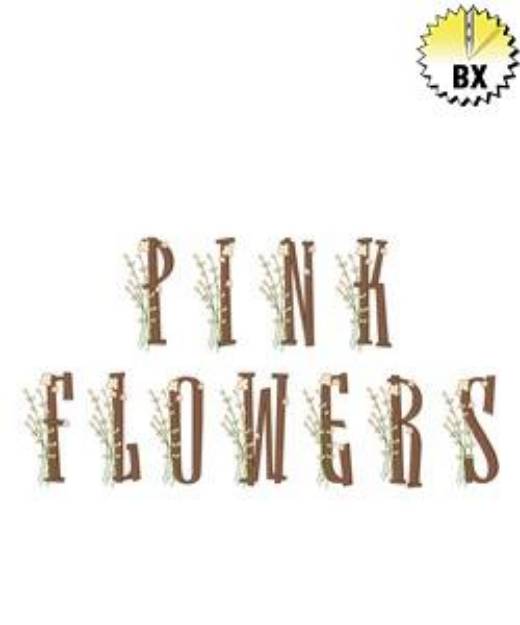 Picture of Pink Flowers Embroidery Font