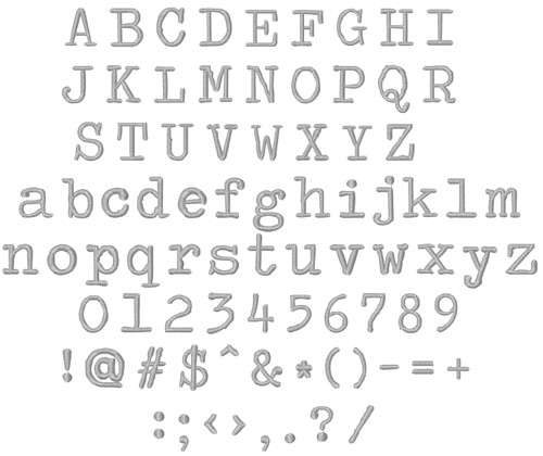 Typewriter Fonts Embroidery Font | Home Format Fonts embroidery fonts ...