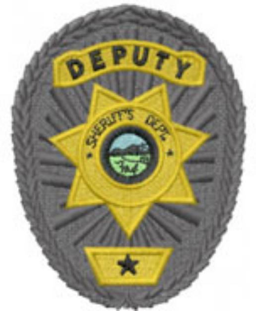 Picture of SHERIFFS DEPUTY BADGE Machine Embroidery Design