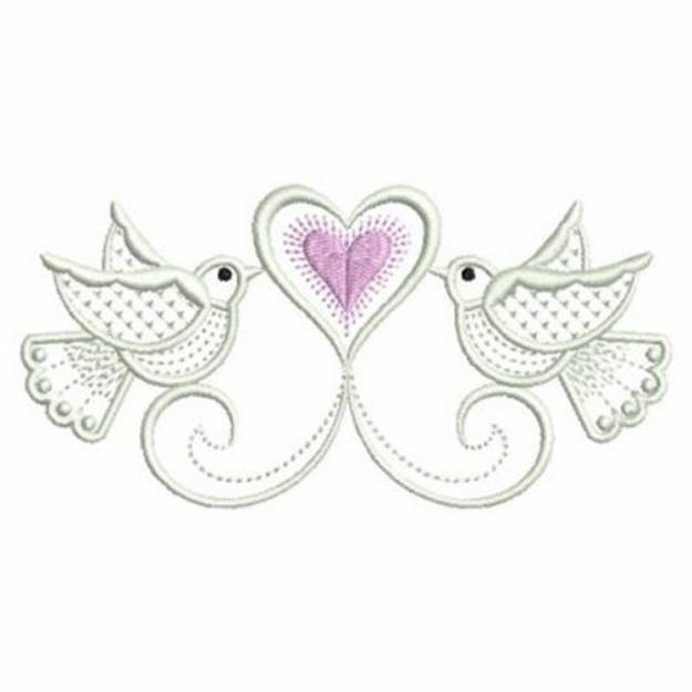 Picture of Heart Doves Border Machine Embroidery Design