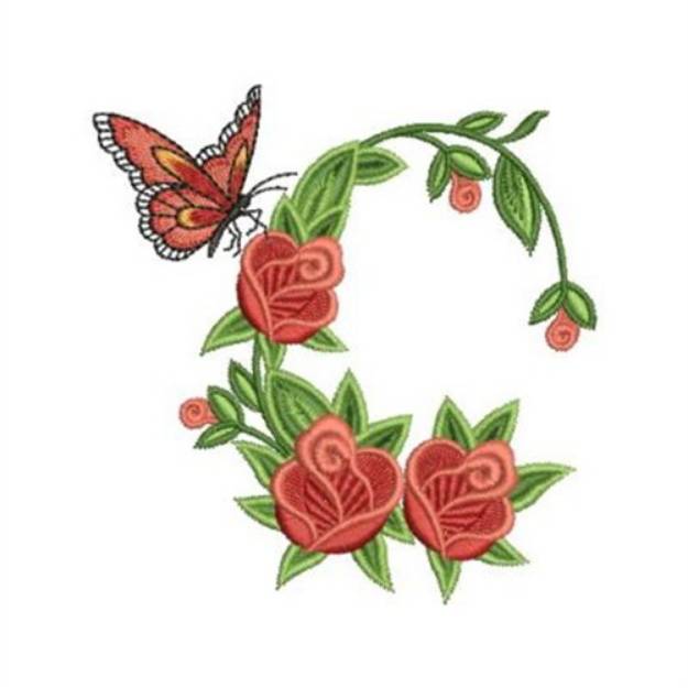 Picture of Red Roses Garden Machine Embroidery Design