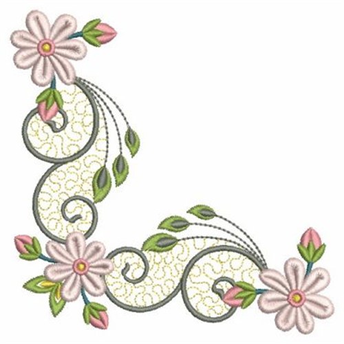 Heirloom Daisies Border Machine Embroidery Design | Embroidery Library ...