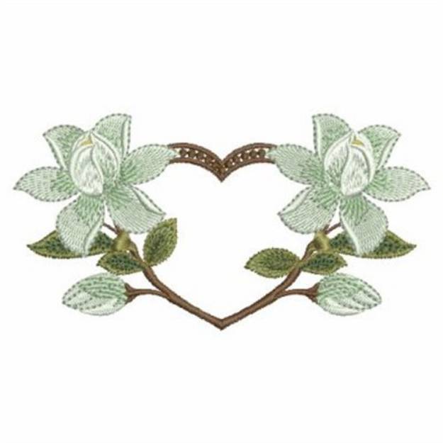 Picture of Gardenia Heart Border Machine Embroidery Design